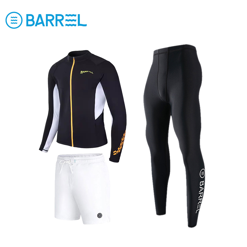 Male ivory black shirt with white shorts and three pairs of black long pants